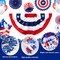 46 PCS 4th of July Golf Cart Decorations, Patriotic Independence Day Decor with Luminous Pentagram Rope, Balloons, Flags, Windmill and Tassel, Used for Outdoor Party